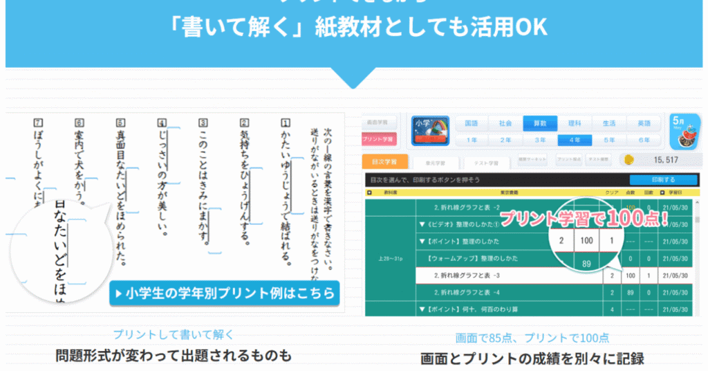 天神は印刷して紙教材にできる