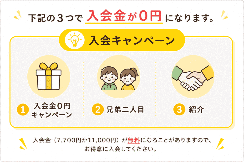 入会金0円でお得に入会