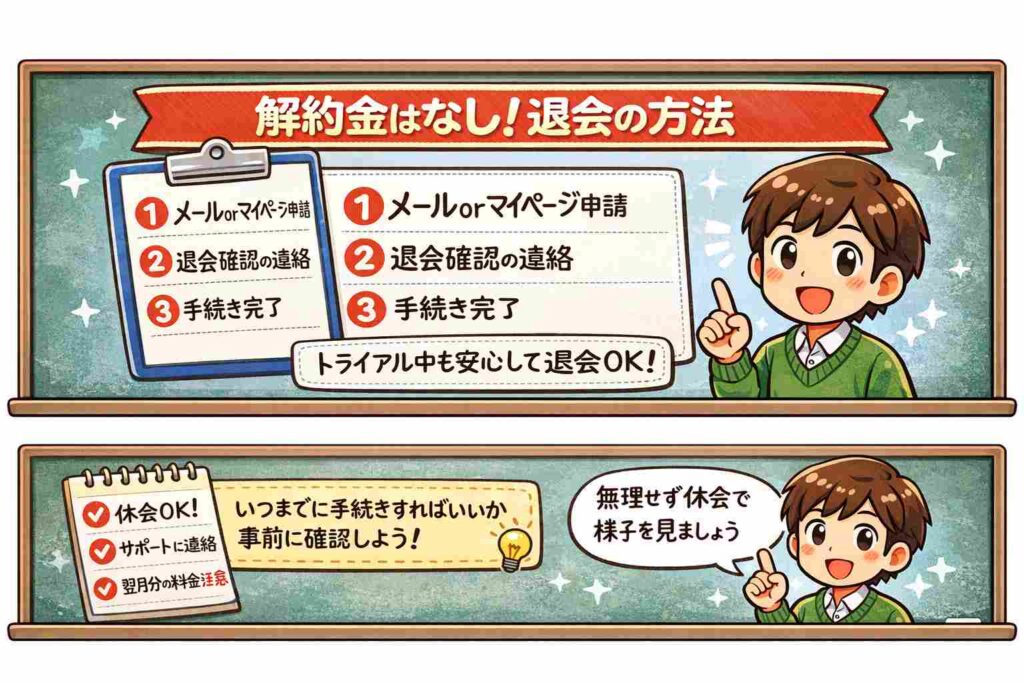 クラスジャパン小中学園の退会と休会