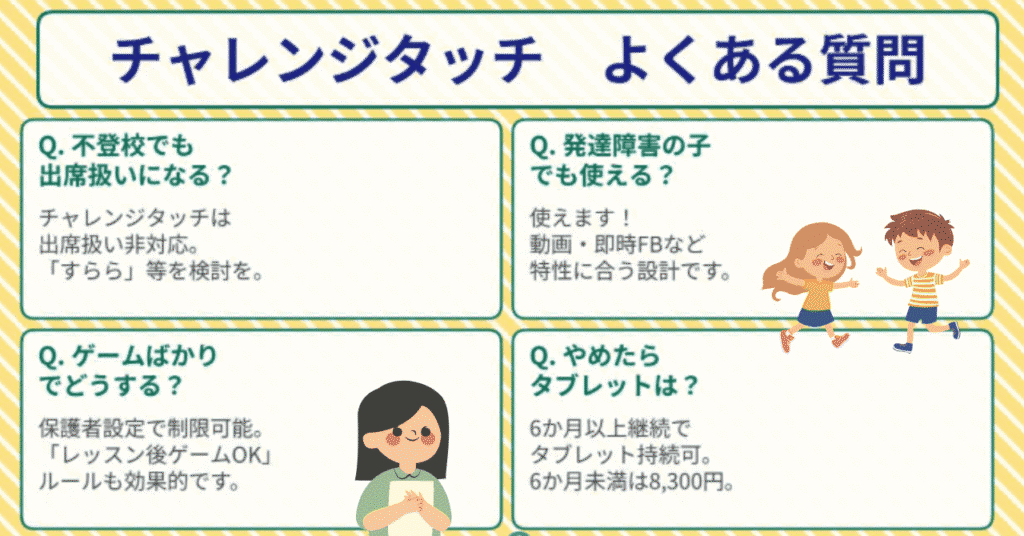 評判のよいチャレンジタッチのよくある質問